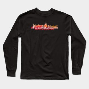 Barcelona Skyline Long Sleeve T-Shirt